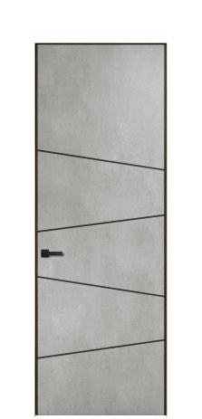 Дверь межкомнатная Слот 10-004 Цвет Бетон серый Покрытие ПВХ ФАКТУРНЫЕ Наличник Скрытый короб золото Цена 47173